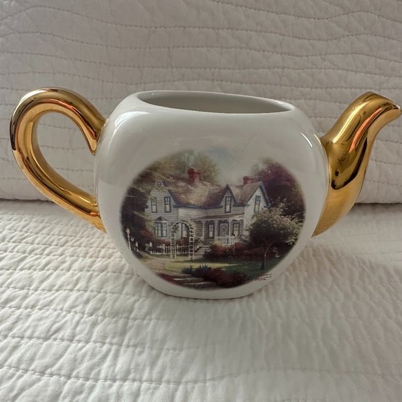 Vintage Thomas Kinkade Tea Pot ( Home Is Where The Heart Is) - Picture 1 of 8